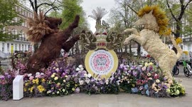 Impressive flower decoration for coronation of King Charles on Chelsea's famed King’s Road