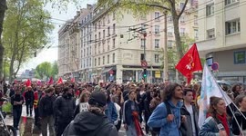 March Against Pension Reform in Lyon, France