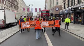Just Stop Oil slow-march through Central London on fourth consecutive day