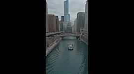 Chicago Boat tour ride with Trump tower in the back.