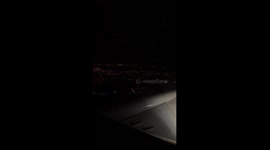 Night airplane flight
