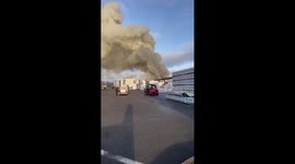 A large fire broke out at a drone manufacturing plant in Marupe, Latvia