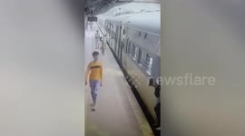 Railway officials saves life of senior citizen boarding train in eastern India