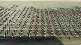Students Do Physical Exercises At A School In Hami, China