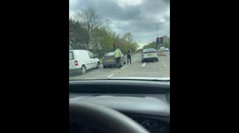 Rumble at the Junction - Two men come to blows over a disagreement in the middle of the road.