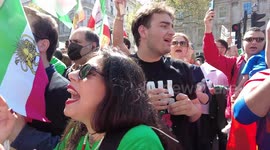 Iranian rally in support of Vahid Beheshti on the 66th day of his hunger strike against the IRGC, London, UK.