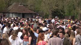 Thousands of Cambridge students party in the park at annual Caesarian Sunday celebrations on May Day Bank Holiday