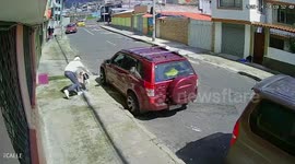 Man has funny struggle to catch his escaped pet dog in South America