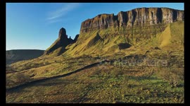 Drone flight at Eagles Rock in County Leitrim on a beautiful sunny morning