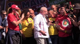 President Lula Joins Labor Day Celebration in Sao Paulo, Brazil
