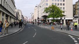Central London goes traffic free as security measures are put in place ready for the Royal Coronation