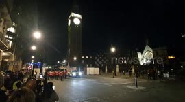 British soldiers fill the streets of Westminster as part of the full military rehearsals ahead of the King's coronation.