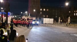 British soldiers fill the streets of Westminster as part of the full military rehearsals ahead of the King's coronation.