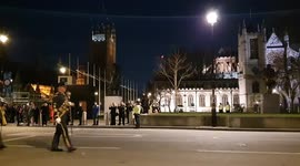 British soldiers fill the streets of Westminster as part of the full military rehearsals ahead of the King's coronation.