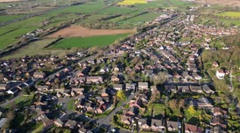 Hyperlapse over helsby hill and frodsham with the motorway and Cheshire farmfields in background
