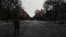 Admiralty Arch and The Mall get ready for the Royal Coronation which is only a few days away
