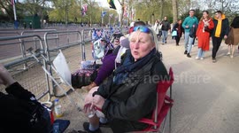 Royal Superfans starting their campout in The Mall lament losing their tent and bedding due to an incident