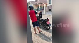 Rider discovers beehive growing under seat of scooter