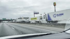 Traffic back up on Interstate 85 interchange to 285 in Atlanta, GA for miles on May 5, 2023