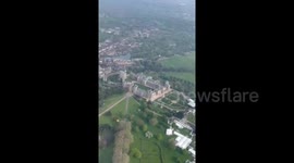 Amazing aerial  footage showing preparations at  Windsor Castle for Sunday's entertainmeant event celebrating the Coronation