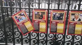 People camping to see the Royal Coronation have put up Royal Top Trump Cards