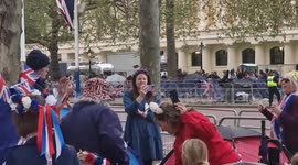 Happy scenes from the Mall as scores of Royal fans camp out on the eve of the coronation