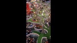 Bustling scene of Diners in unique Koi fish cafe in Vietnam