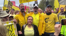 Anti Royalists, Protest during King Charles III Coronation Procession in Trafalgar Square.