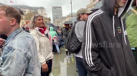 Anti Royalists, Protest during King Charles III Coronation Procession in Trafalgar Square.
