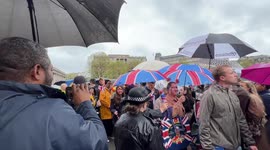 Anti Royalists, Protest during King Charles III Coronation Procession in Trafalgar Square.