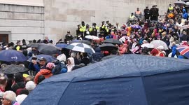 Protestors try to disrupt the Coronation in The Mall