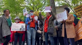 NYC Council Member at The Rally Against Higher Rents in New York, NY, USA