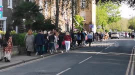 People make their way to Windsor Castle to see the Coronation Concert. A temporary space with 2 big screens was put up on the Long Walk for those that could not make it to the Castle