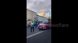 People March In Londonderry, UK To Mark King Charles' Coronation