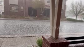 Severe storm dumps large hailstones on Colorado as tornado watch issued