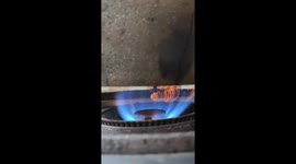 Watch close-up footage of “meteor” in the flames on stove