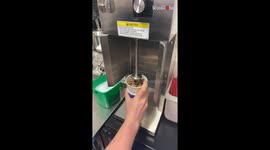 Dairy Queen employee creates a mess trying to make a Blizzard for the first time