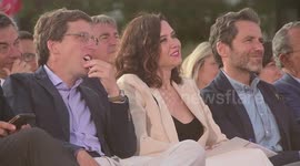 Arranca campaña del partido popular por la Alcaldía de Madrid Isabel Díaz Ayuso, José Luis Martínez -Almeida en la plaza Felipe II