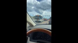 Bus Stops on Busy Street After Woman Tries to Hitch a Ride