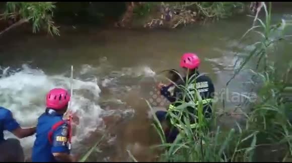 Funny moment Padang city firefighters caught a crocodile and nearly catch a bite