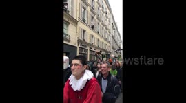 The beginning of the carnival in the streets of Paris, France
