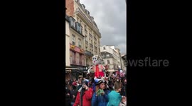 Rally at The Place de la Contrescarpe in Paris, France