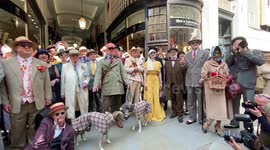 Well-dressed dandies and dandizettes fill streets of London for posh walk