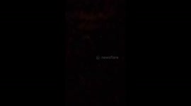 Taken over Aztec NM mountain a big red glowing like a fire