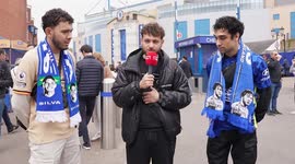Chelsea fans take on the Trivia Tennis game pre Nottingham forest
