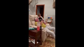 'He LITERALLY turned purple!' - Grandpa RAMMED in the nuts by energetic grandson