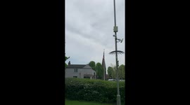 Sky appears 'cut in half' above UK town after strange line appears