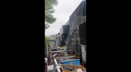 Formula 1 Imola paddock Evacuated after danger to life warning issued over Santerno river bursting its banks