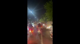 Former PM of Pakistan enters Lahore with his security and people are gathered to welcome him