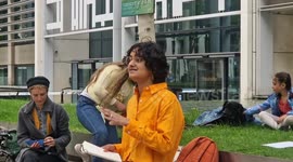 Activists outside the Home Office gather in protest against government proposals to use 'floating prisons' for housing asylum seekers